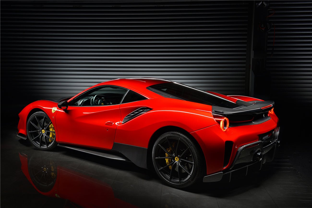 2015 - 2020 Ferrari 488 GTB Pista Style Rear Bumper & Wing